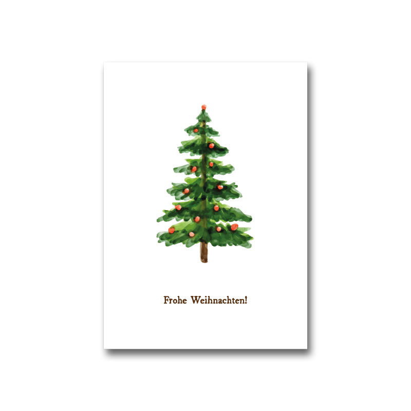 Postkarte Aquarell Weihnachten "Weihnachtsbaum" A6   